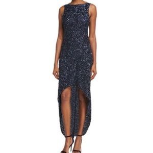 Parker Black “Nellie” High-Low Sequined Dress